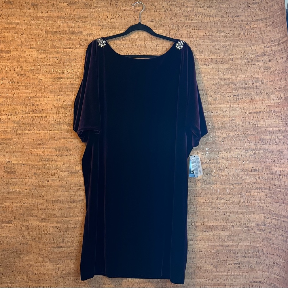 Alex Evenings Plus Size Burgundy Velvet Dress